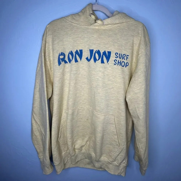 Ron Jon Surf Shop Hooded Sweatshirt Size Medium Yellow Hooded Sweatshirt - Picture 2 of 7